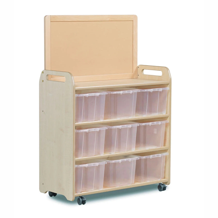 Mobile Shelf Unit With Top Display Add-on and 9 Trays or Baskets