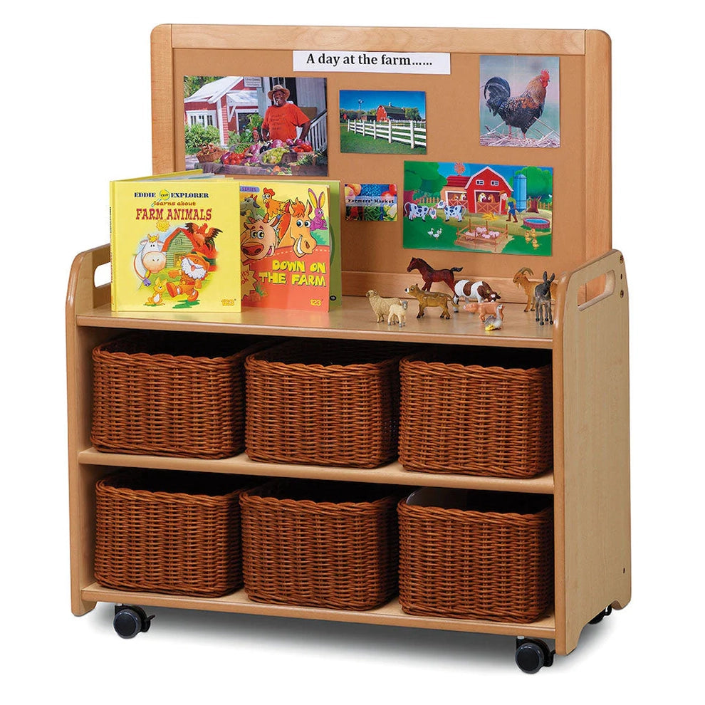 Mobile Unit With Top Display Add-on and 6 Clear Tubs and Baskets
