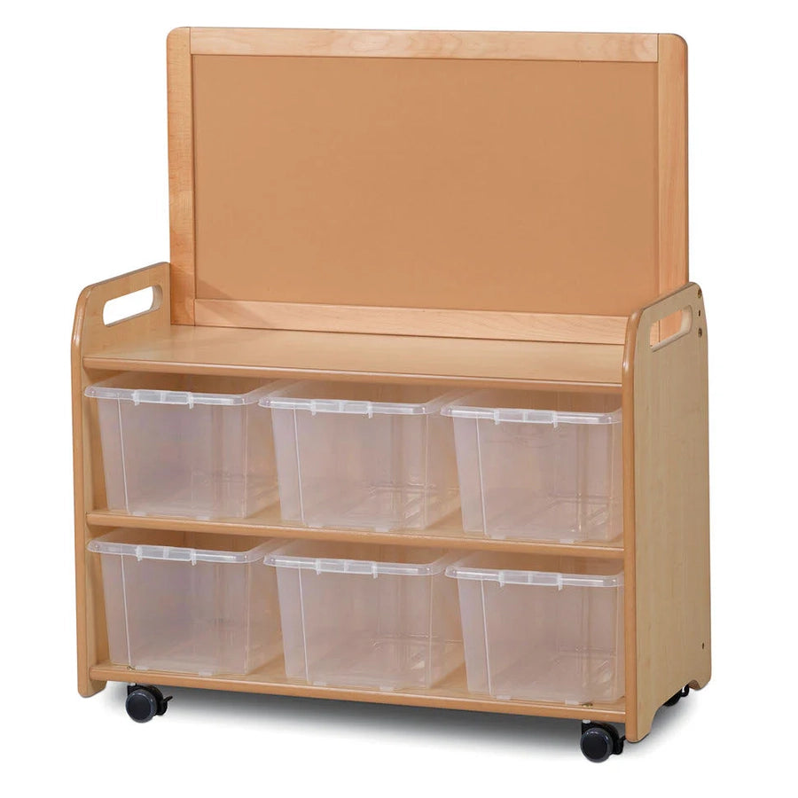 Mobile Unit With Top Display Add-on and 6 Clear Tubs and Baskets