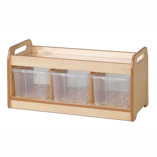 Low Mirror Play Unit with 3 Clear Tubs or Baskets