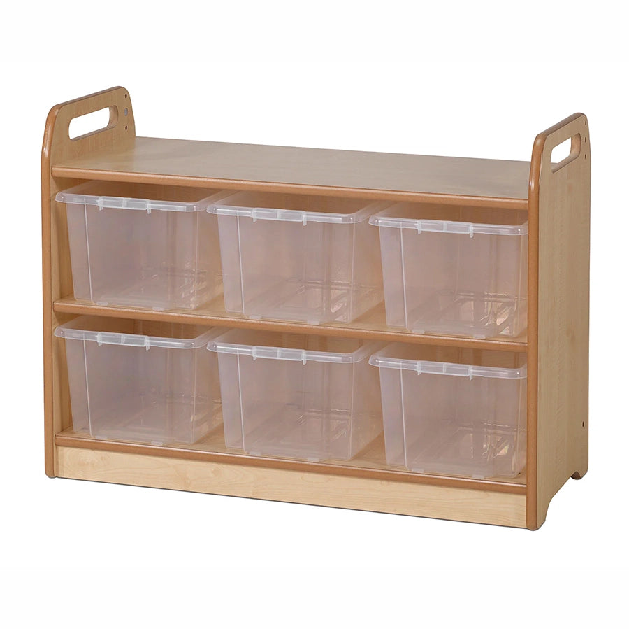 Tall Unit With Display & Mirror Back 6 Clear Tubs or Baskets