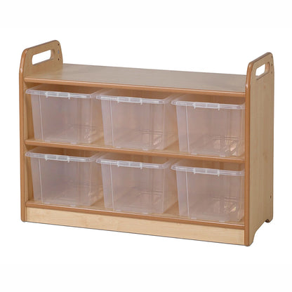 Tall Unit With Display & Mirror Back 6 Clear Tubs or Baskets