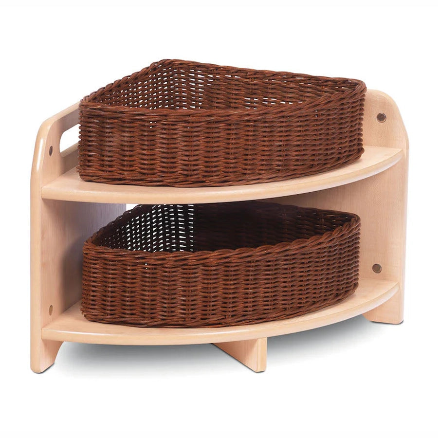 Low Level 90 Degree Corner Unit with 1 or 2 Clear Tubs or Baskets