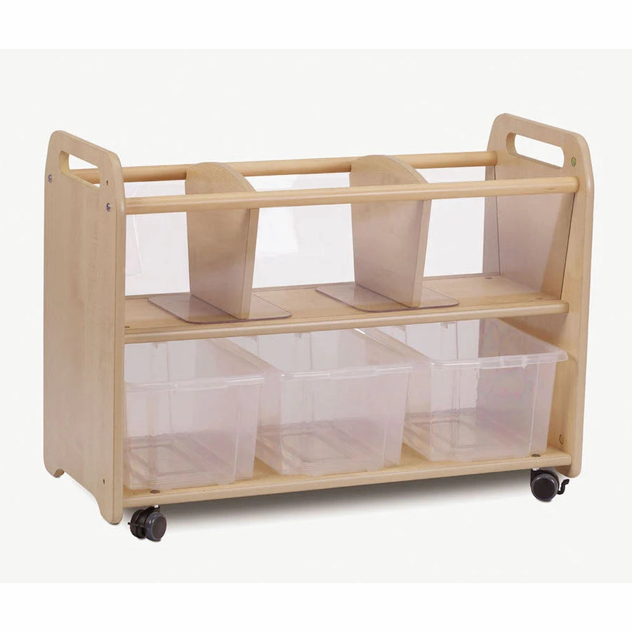 Mobile Clear View Storage Unit With 3 Clear Tubs or Baskets