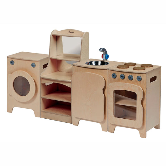 Natural Kitchen Set of 4 - Cooker, Sink, Washer, Storage Dresser (H550mm)