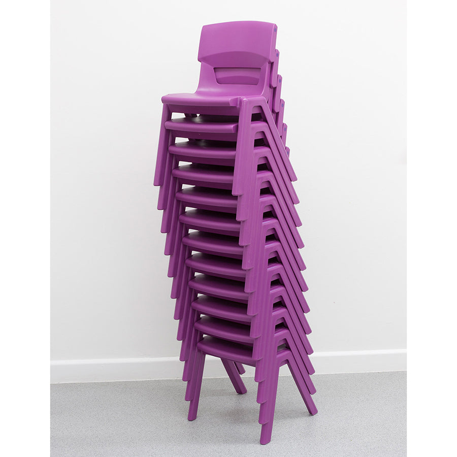Postura+ One Piece Poly Chair Grape Crush Stacked