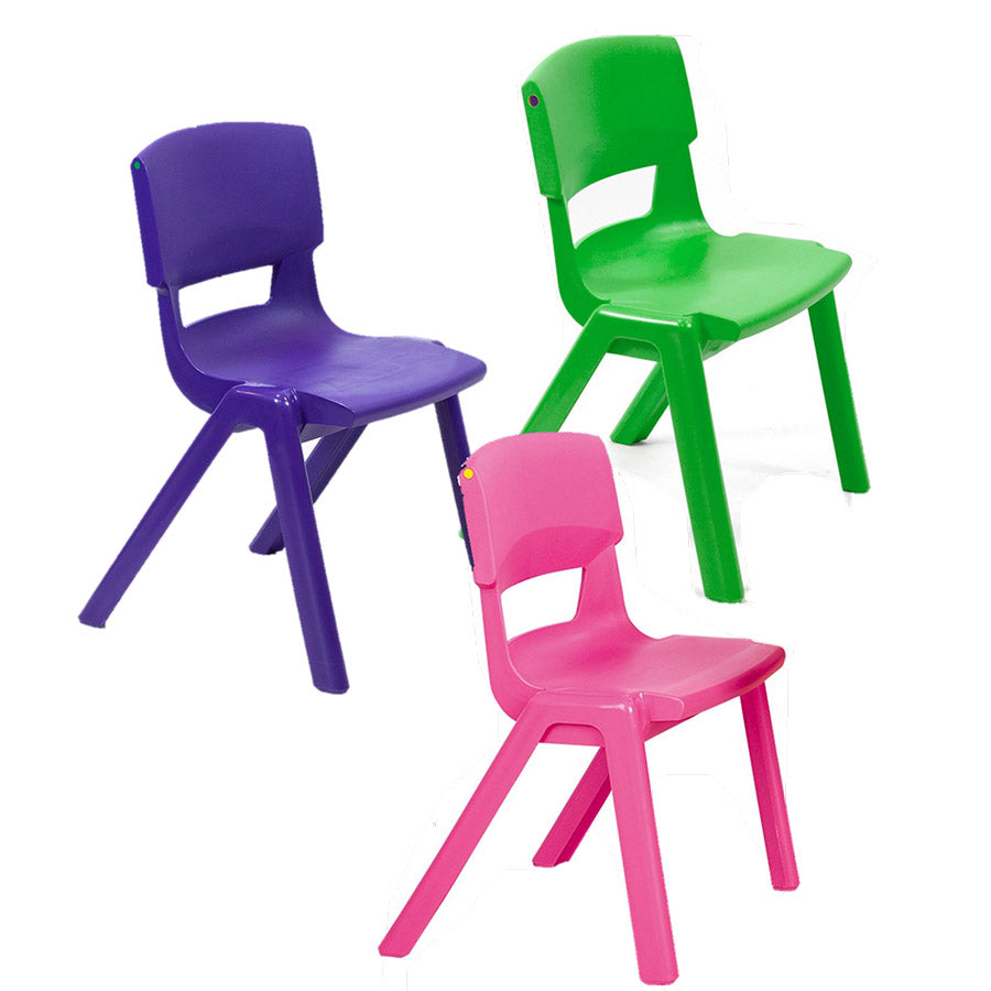 Postura+ One Piece Poly Chair Pink Candy, Parrot Green and Sugar Plum
