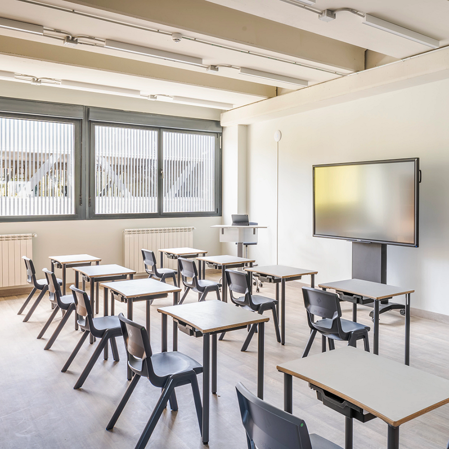 Postura+ One Piece Poly Chair Slate Grey Lifestyle Image