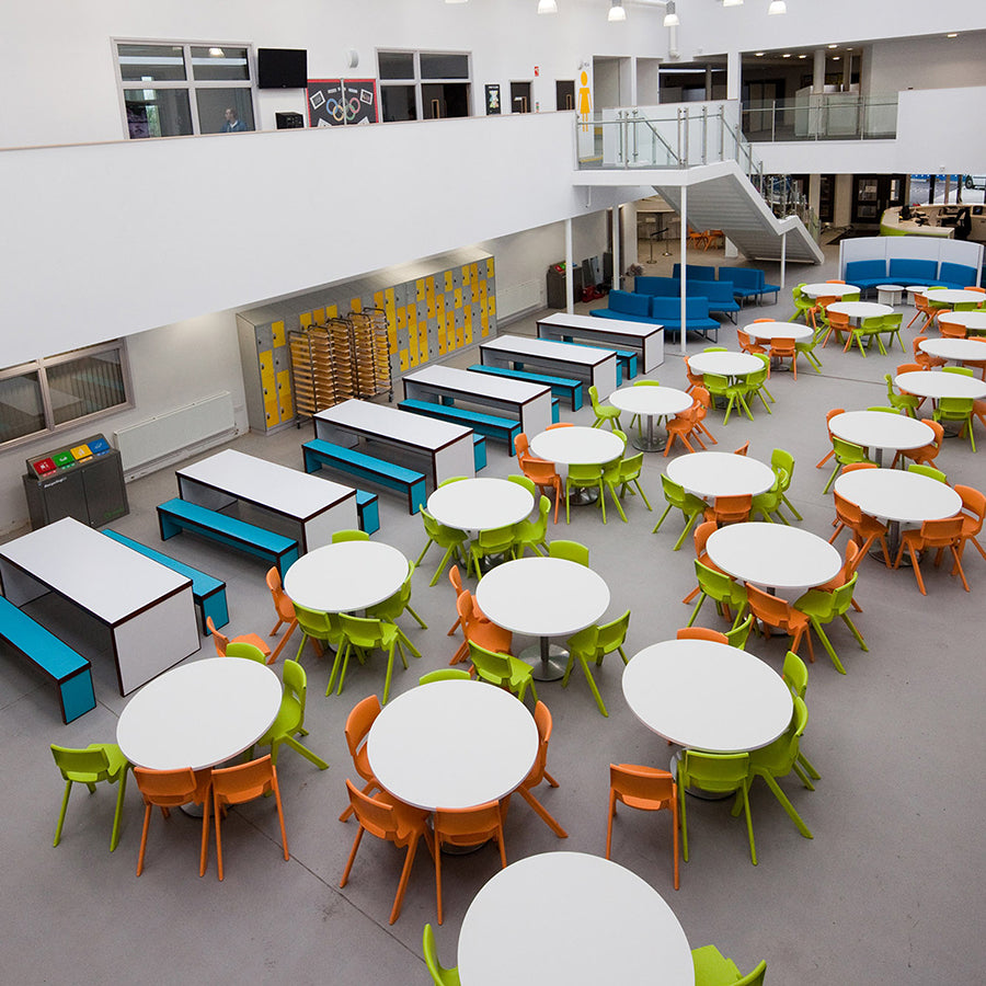 Postura+ One Piece Poly Chair Tangerine Fizz and Lime Zest Lifestyle Image