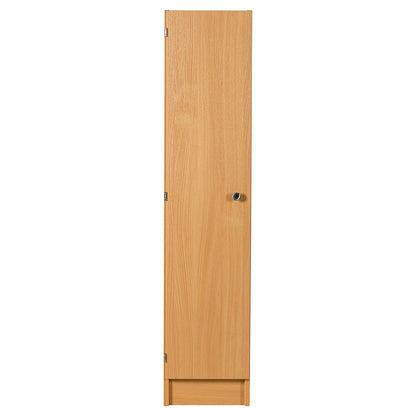 Primary Height One Door Premium Wooden Locker - H1370mm Flat Top with knob handle front view
