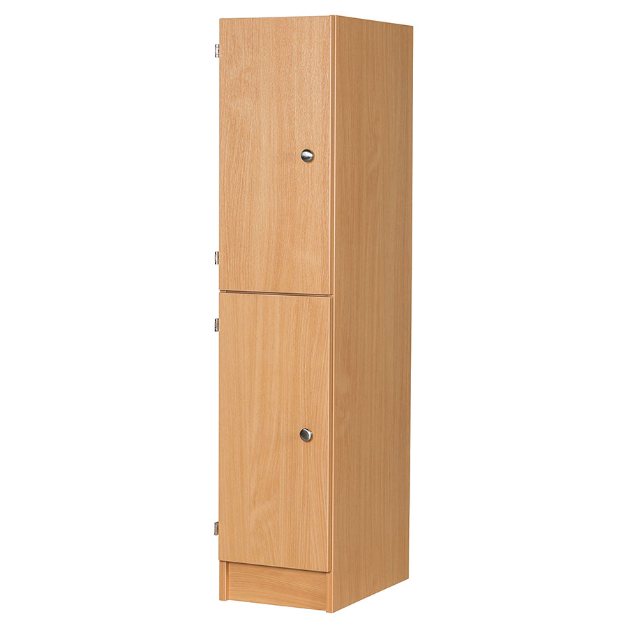 Primary Height Two Door Premium Wooden Locker - H1370mm Flat Top with knob handle