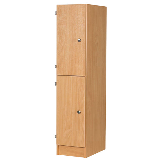 Primary Height Two Door Premium Wooden Locker - H1370mm Flat Top with knob handle