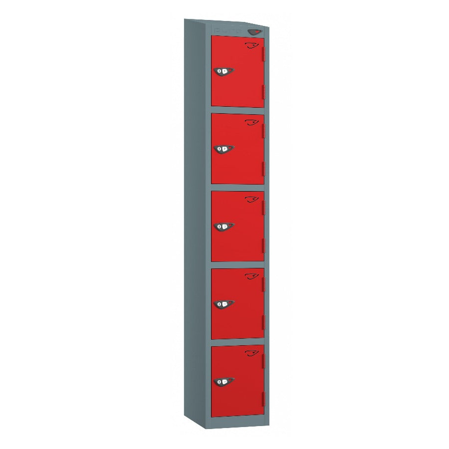 Pure Prime 5 Door Sloping Top Locker H1950/1800xW300xD380mm