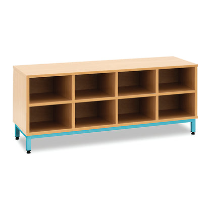 Cloakroom Bench with 8 Open Compartments