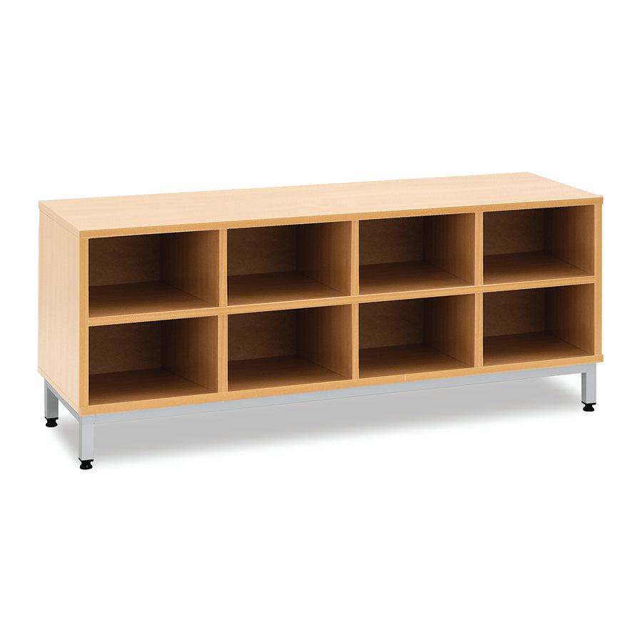 Cloakroom Bench with 8 Open Compartments