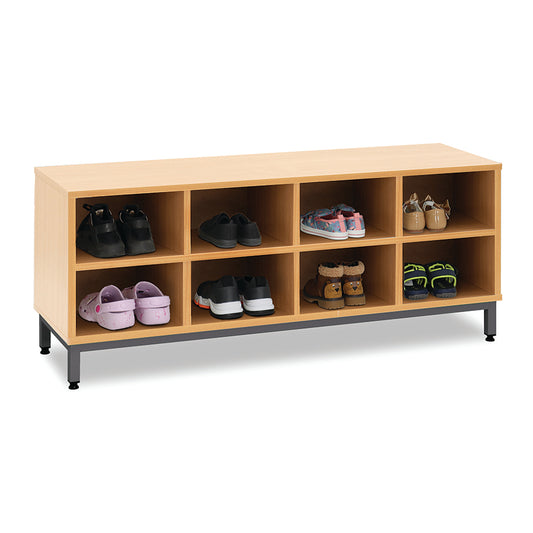 Cloakroom Bench with 8 Open Compartments