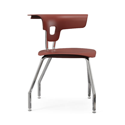 Ruckus 4 Leg Chair with glides chrome frame with cayenne seat and back 1