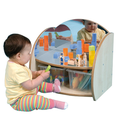 Mini Shelf with Mirrors & Clear Trays