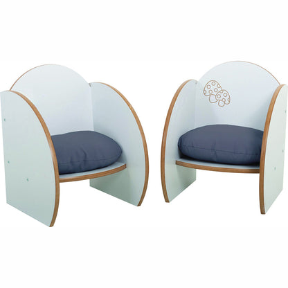 Mini Chairs Set Of 2 With Cushions