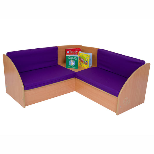 Reading Corner Seat with Purple Cushions