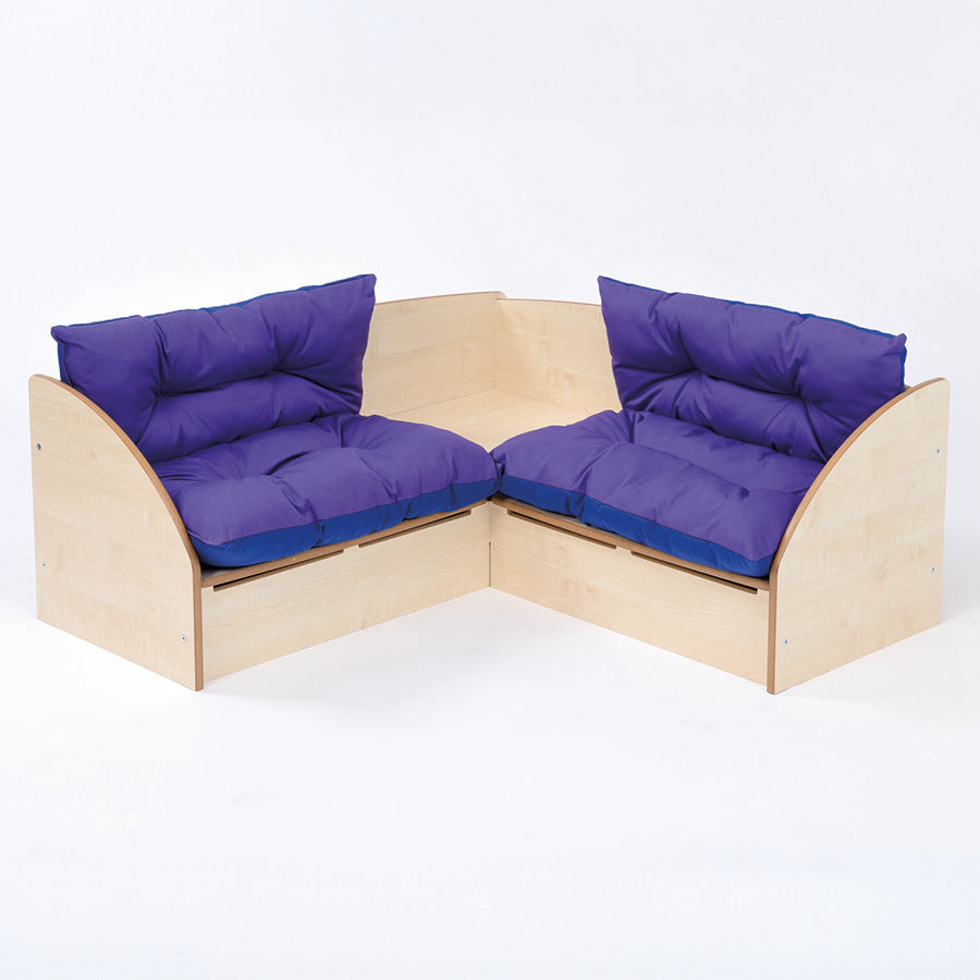 Reading Corner Seat with Purple Cushions