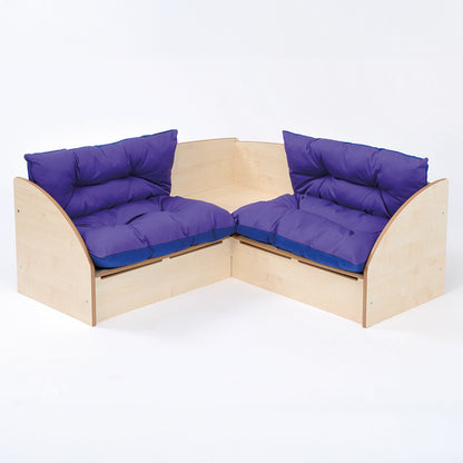 Reading Corner Seat with Purple Cushions
