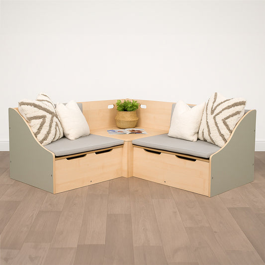 Junior Reading Corner Seat – Sage Green & Maple