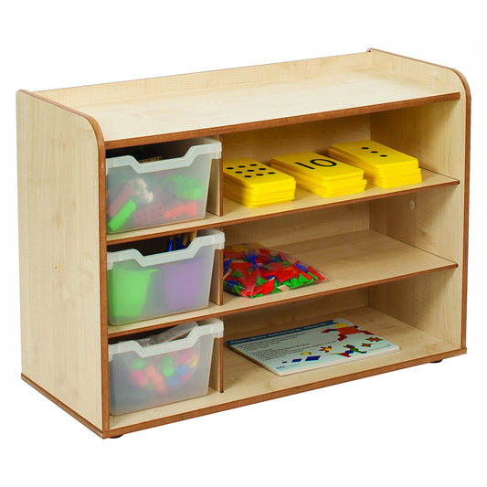 3 Tray Unit with Shelves and Clear Trays