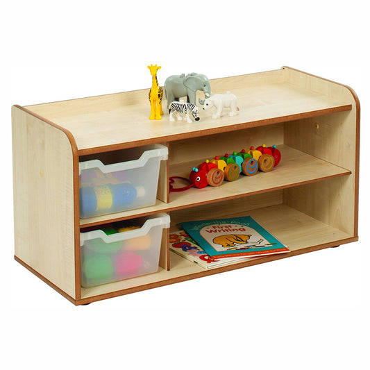 2 Tray Unit with Shelves & Clear Trays
