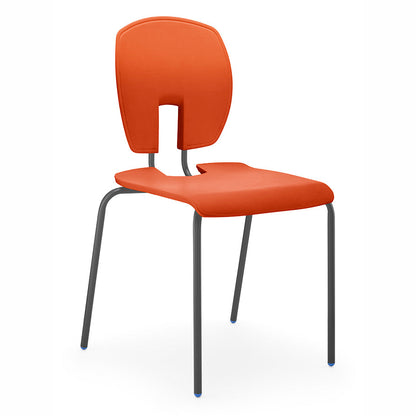 SE Curve Chair Flame Poly Seat and Dark Grey Steel Frame CS30022
