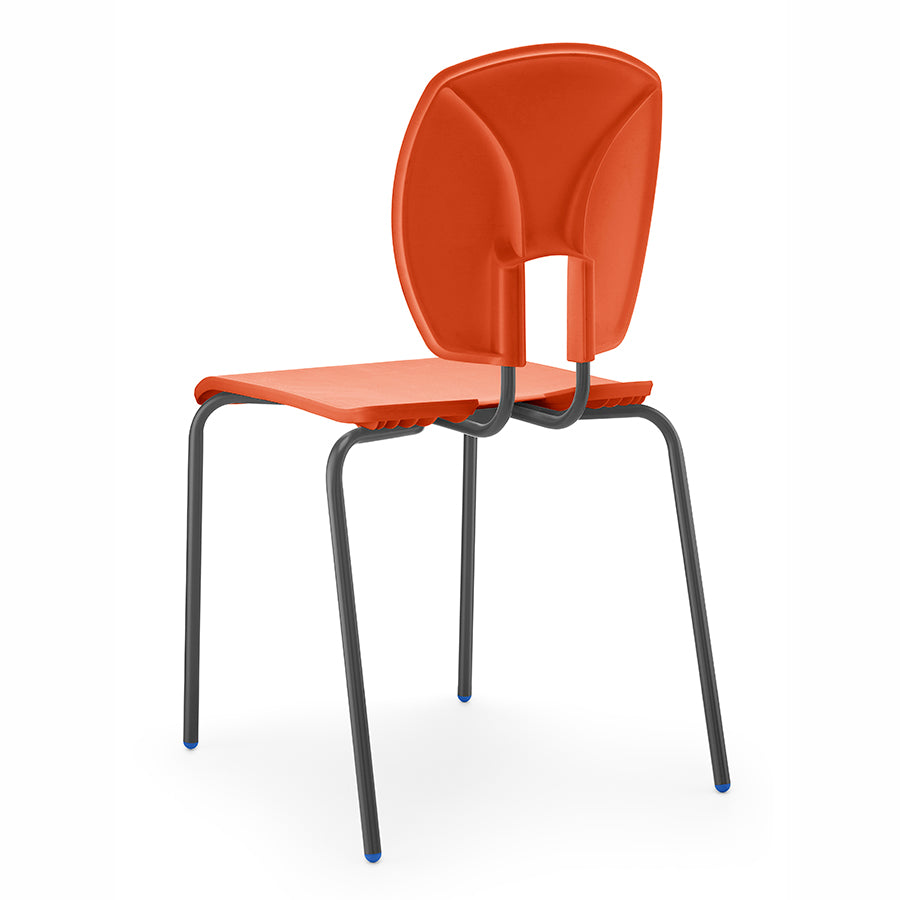 SE Curve Chair Flame Poly Seat and Dark Grey Steel Frame CS30022 Back View