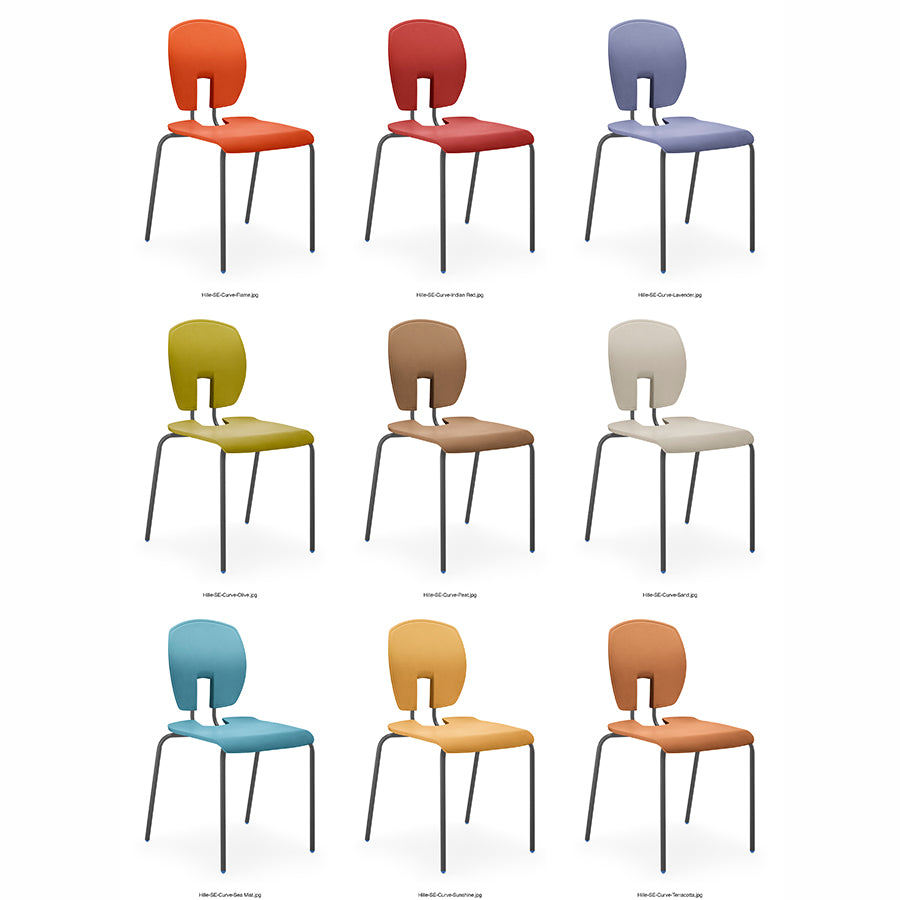 SE Curve Chair Poly Seat and Dark Grey Steel Frame CS30022 All colourways