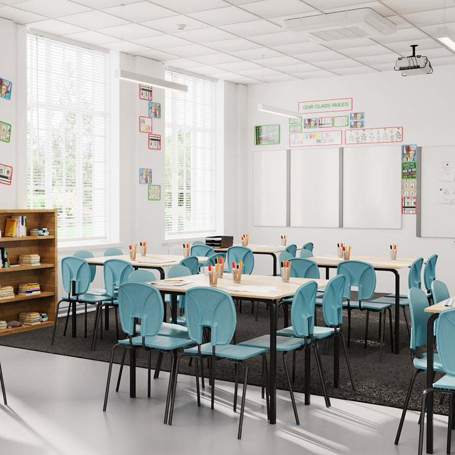 SE Curve Chair Sea Mist Poly Seat and Dark Grey Steel Frame CS30022 School Classroom