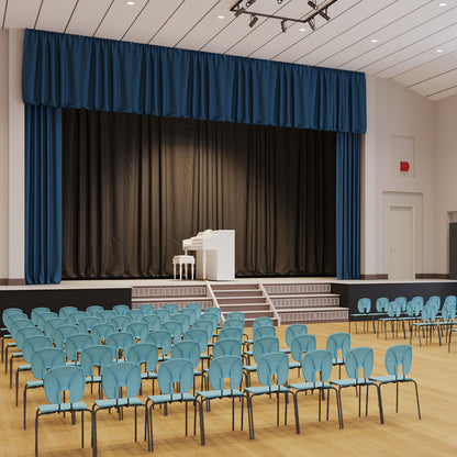 SE Curve Chair Sea Mist Poly Seat and Dark Grey Steel Frame CS30022 School Hall