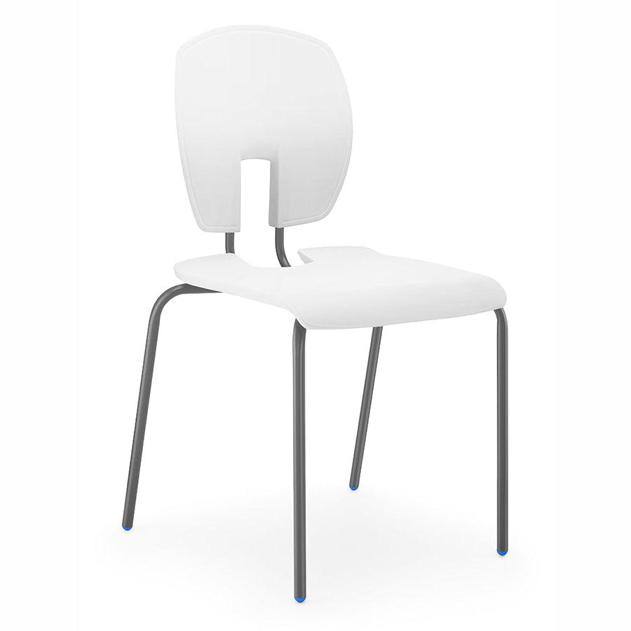 SE Curve Chair White Poly Seat and Dark Grey Steel Frame CS30022