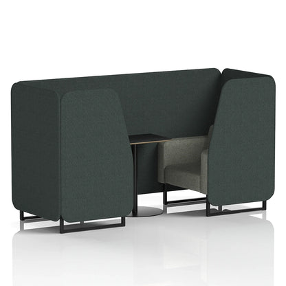 Brixworth Booth in Two Tone - 2 Seater with Black Table