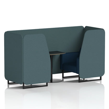 Brixworth Booth in Two Tone - 2 Seater with Black Table