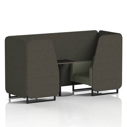 Brixworth Booth in Two Tone - 2 Seater with Black Table