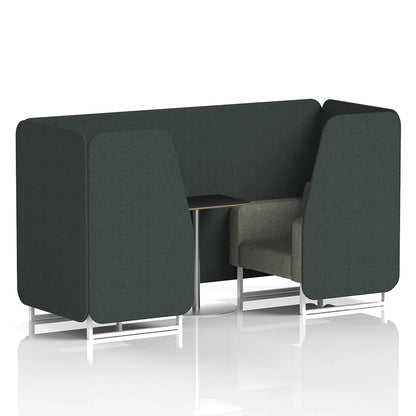 Brixworth Booth in Two Tone - 2 Seater with Black Table