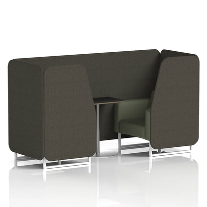 Brixworth Booth in Two Tone - 2 Seater with Black Table