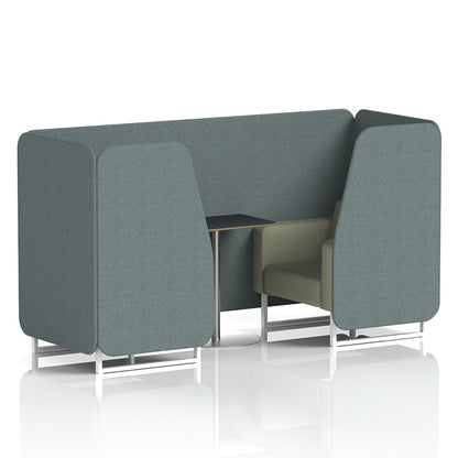 Brixworth Booth in Two Tone - 2 Seater with Black Table