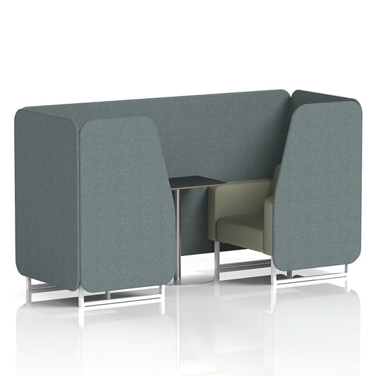 Brixworth Booth in Two Tone - 2 Seater with Black Table