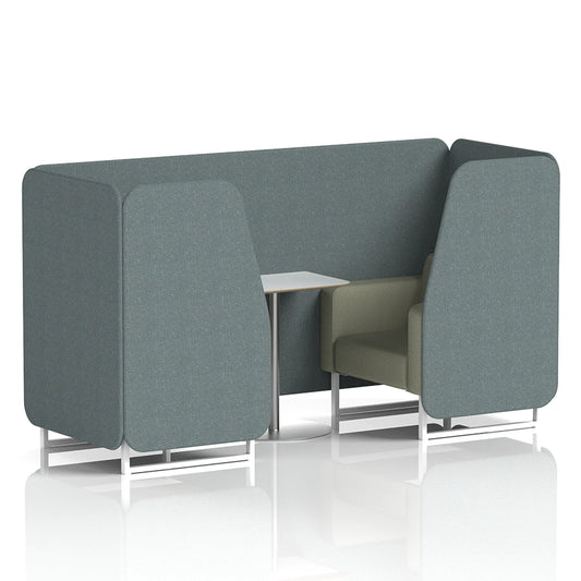 Brixworth Booth in Two Tone - 2 Seater with White Table