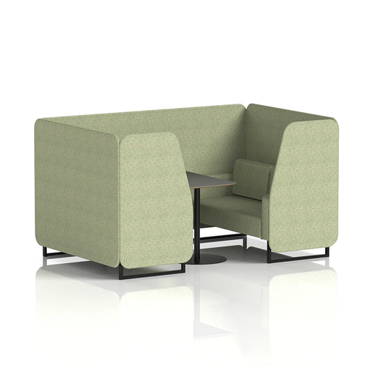 Brixworth Booth in Single Tone - 4 Seater with Black Table