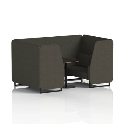 Brixworth Booth in Single Tone - 4 Seater with Black Table