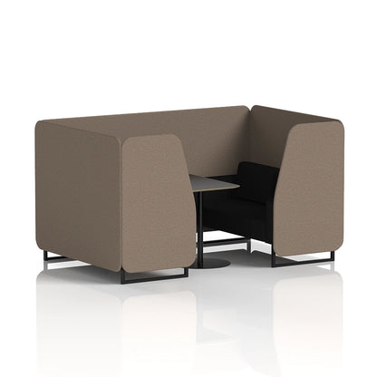 Brixworth Booth in Two Tone - 4 Seater with Black Table