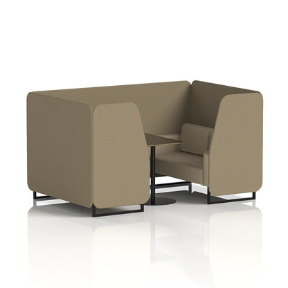 Brixworth Booth in Two Tone - 4 Seater with Black Table