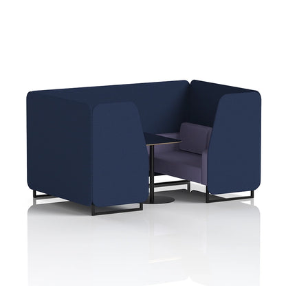 Brixworth Booth in Two Tone - 4 Seater with Black Table