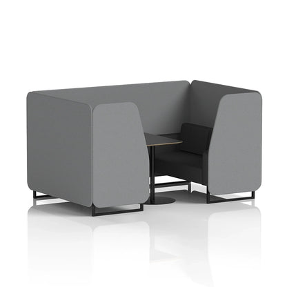 Brixworth Booth in Two Tone - 4 Seater with Black Table