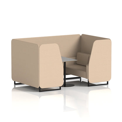 Brixworth Booth in Single Tone - 4 Seater with Grey Table